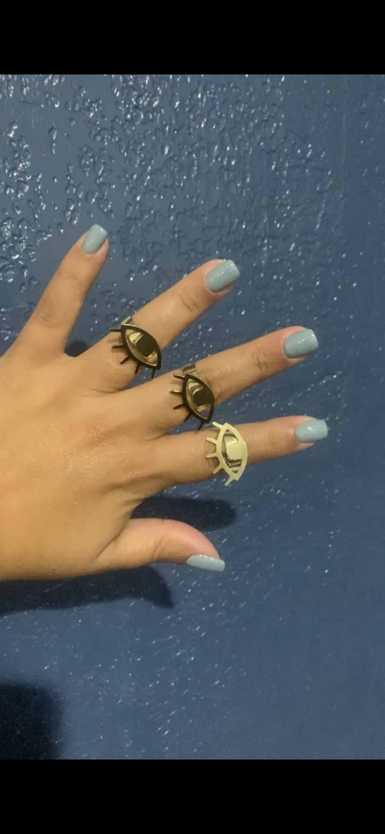 3D Evil Eye Adjustable Gold Ring