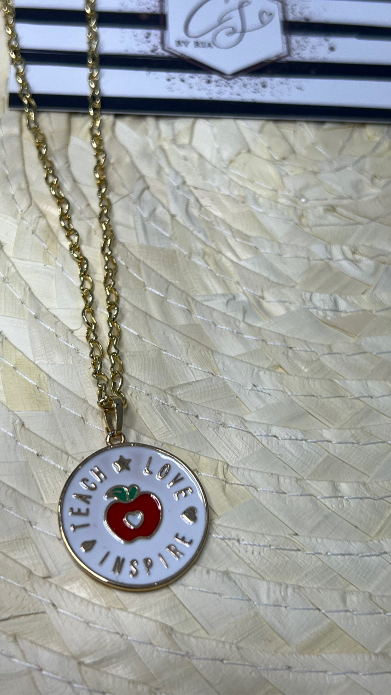 Teach, Love and Inspire Teacher Necklace