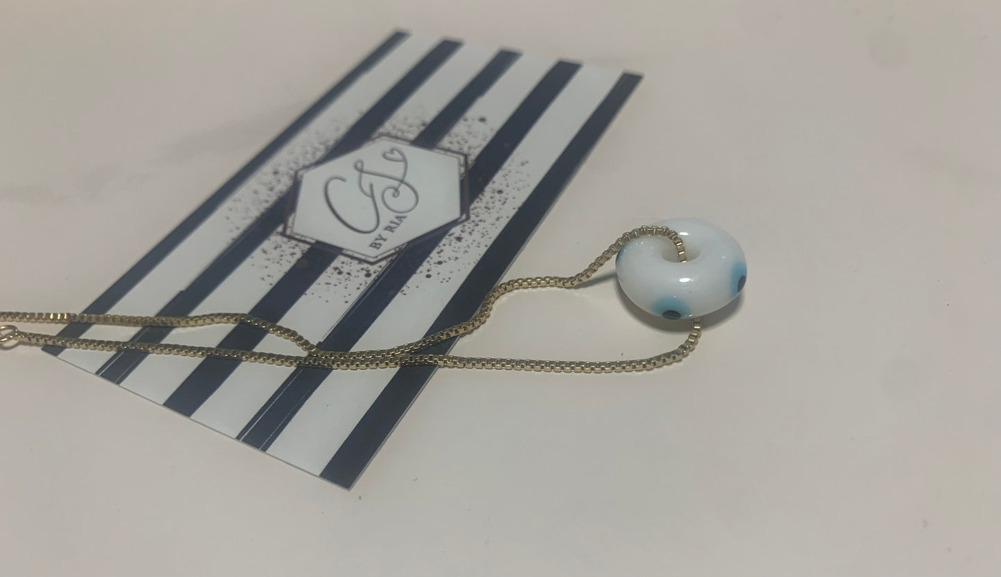 Evil Eye Murano Necklace (Teal & blue)