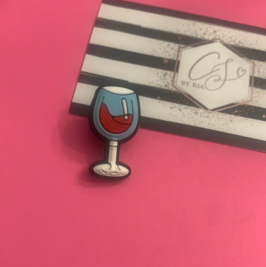 Wine bottle and Wine Glass Croc Charm