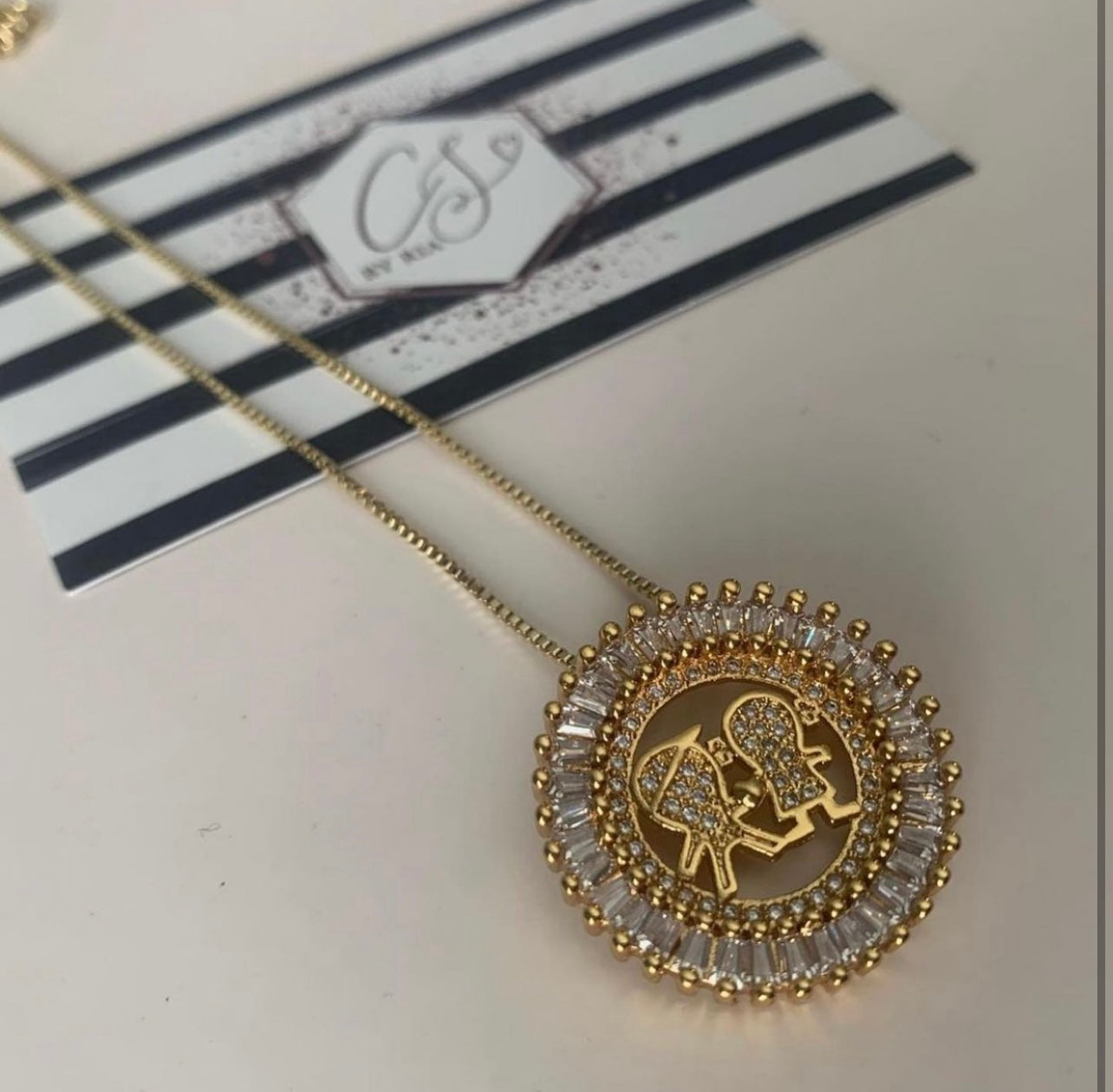 Large Rhinestone Mommy Necklace