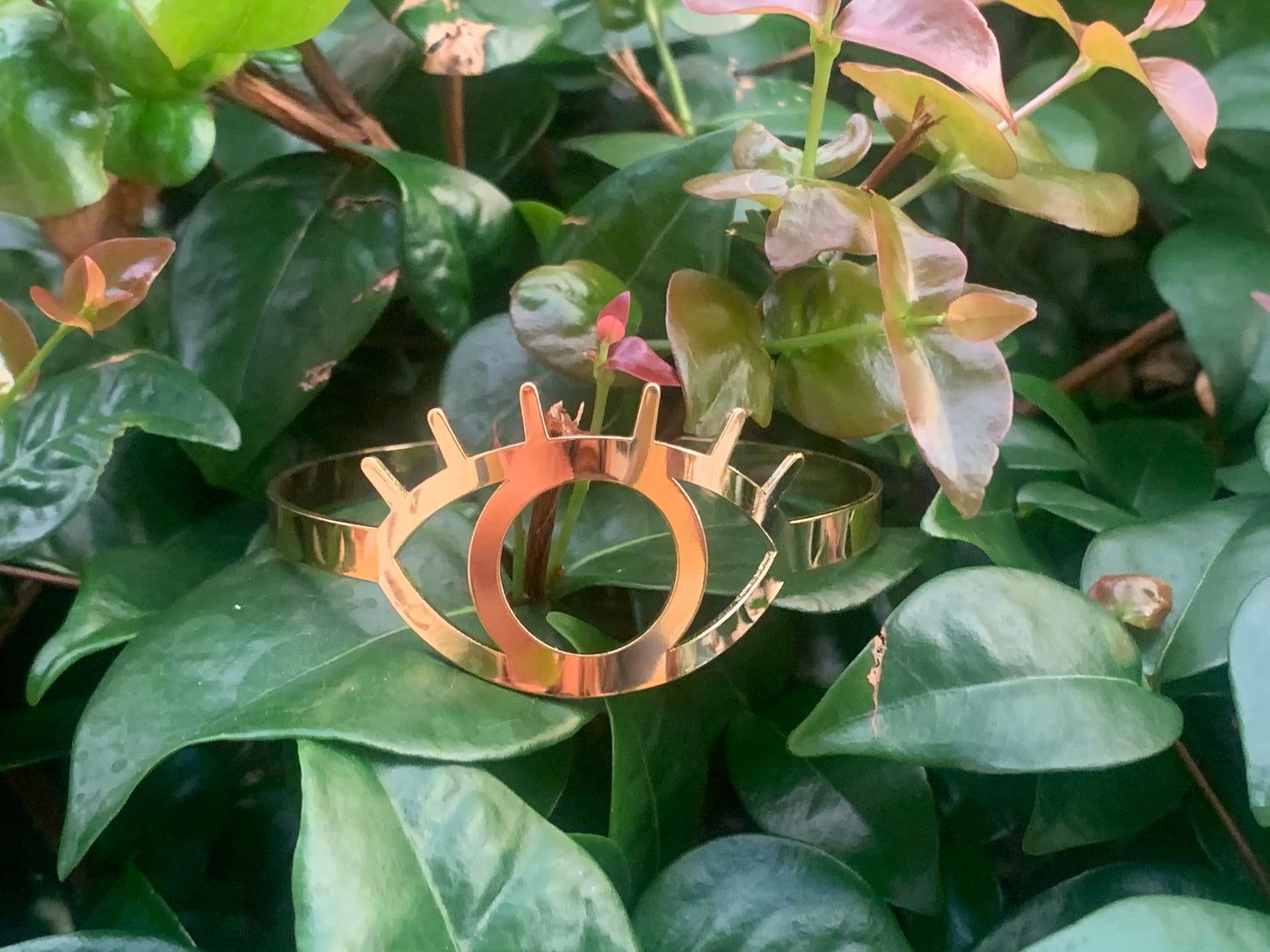 Evil Eye Gold Cuff Bracelet