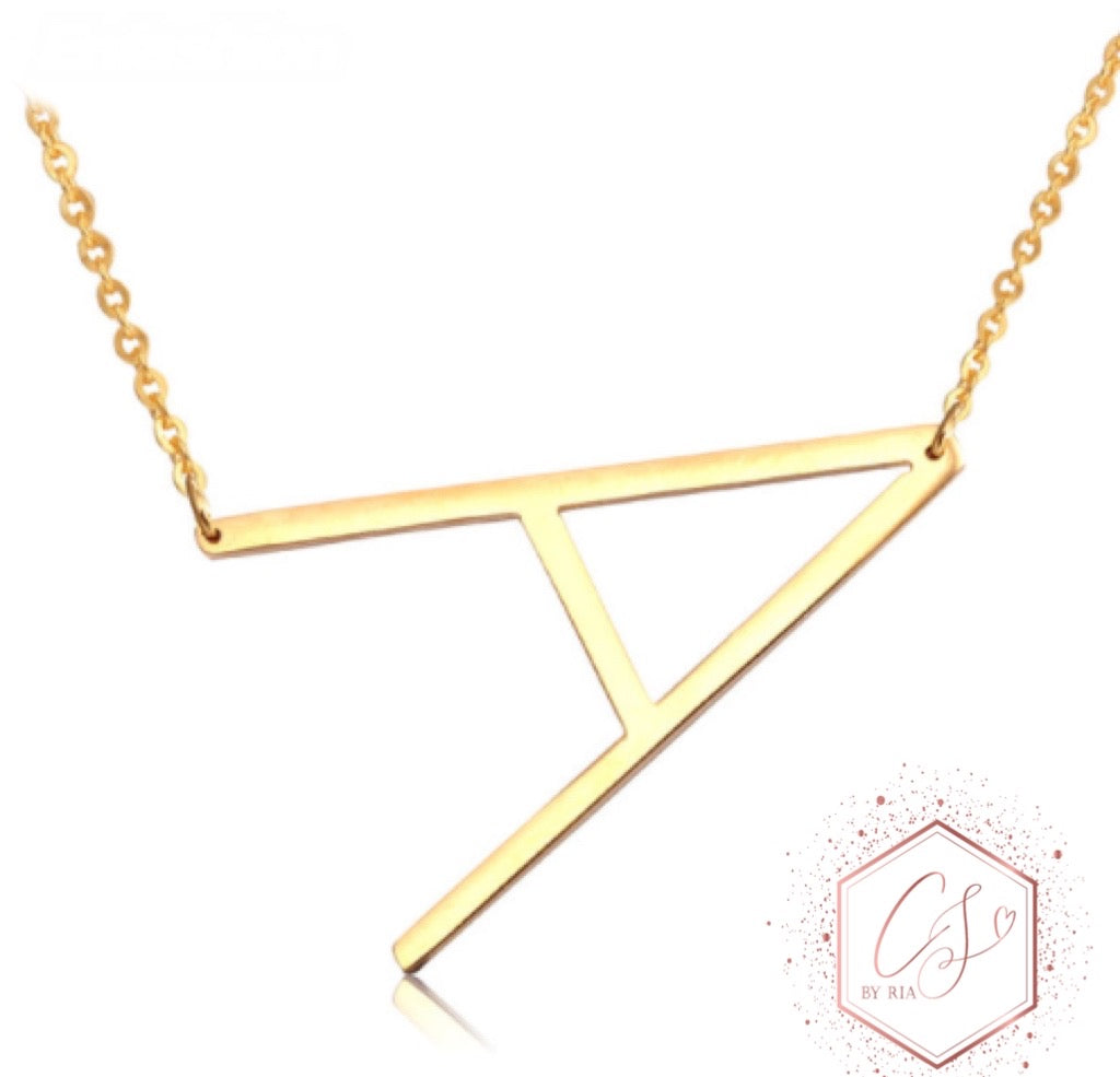 Sideway Initial Necklace