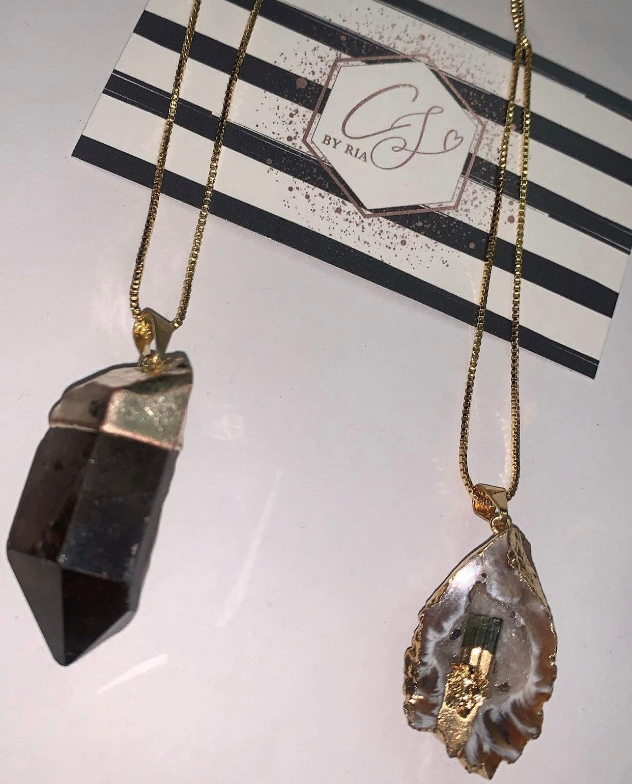 Druzy and Tourmaline Necklace