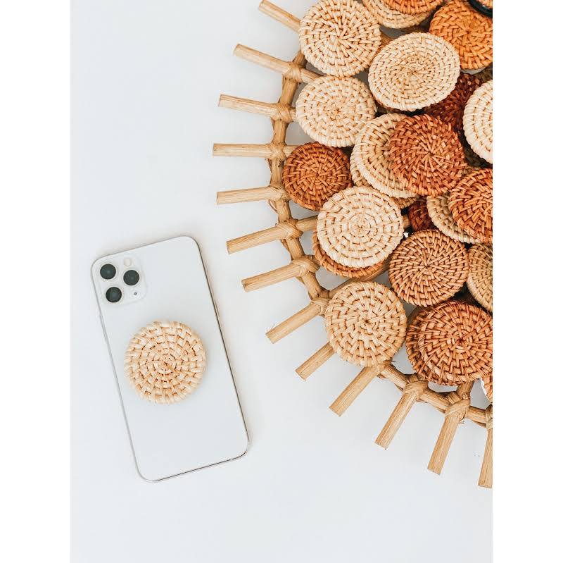 Boho Rattan Phone Grips