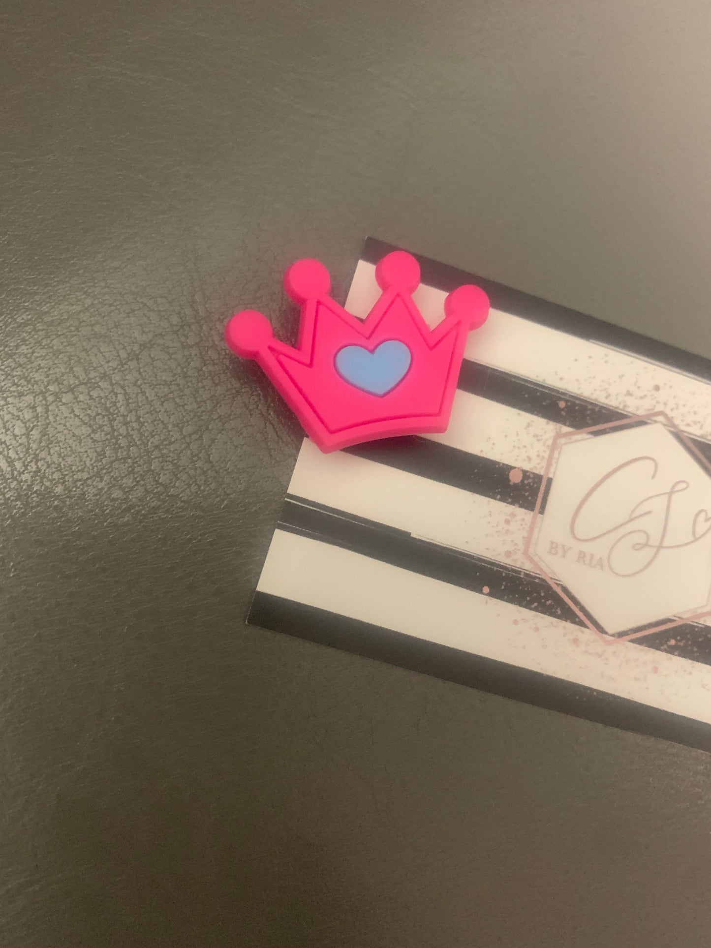 Pink Crown Croc Charm
