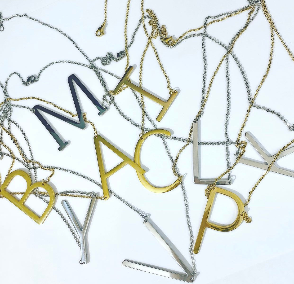 Sideway Initial Necklace