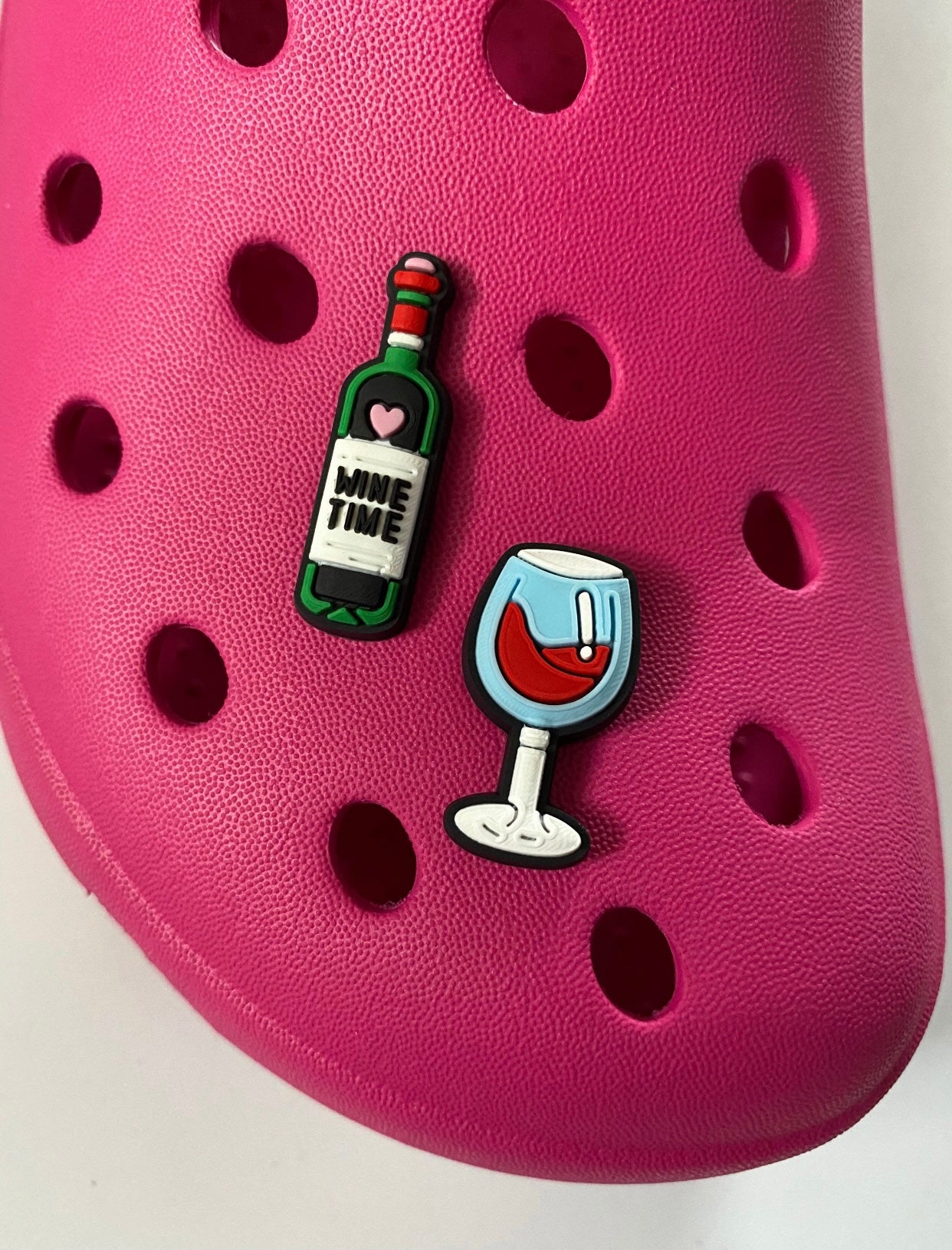 Wine bottle and Wine Glass Croc Charm