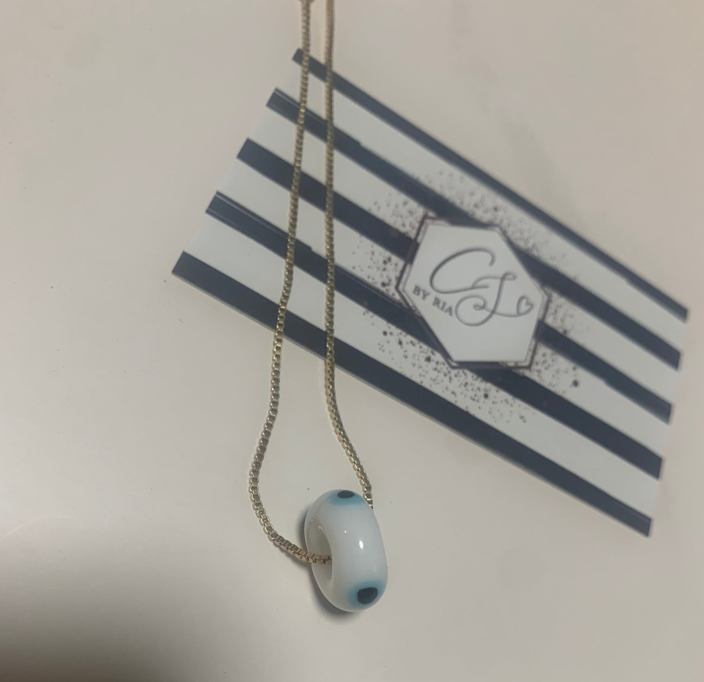 Evil Eye Murano Necklace (Teal & blue)