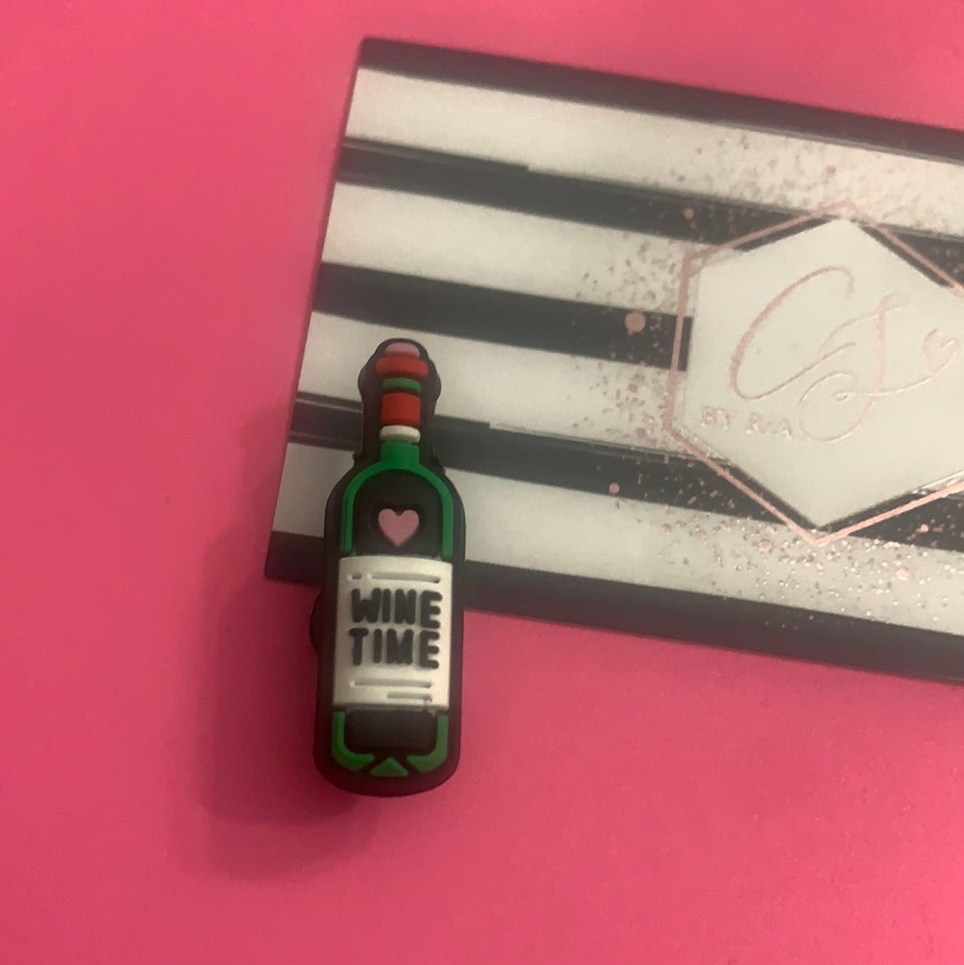 Wine bottle and Wine Glass Croc Charm