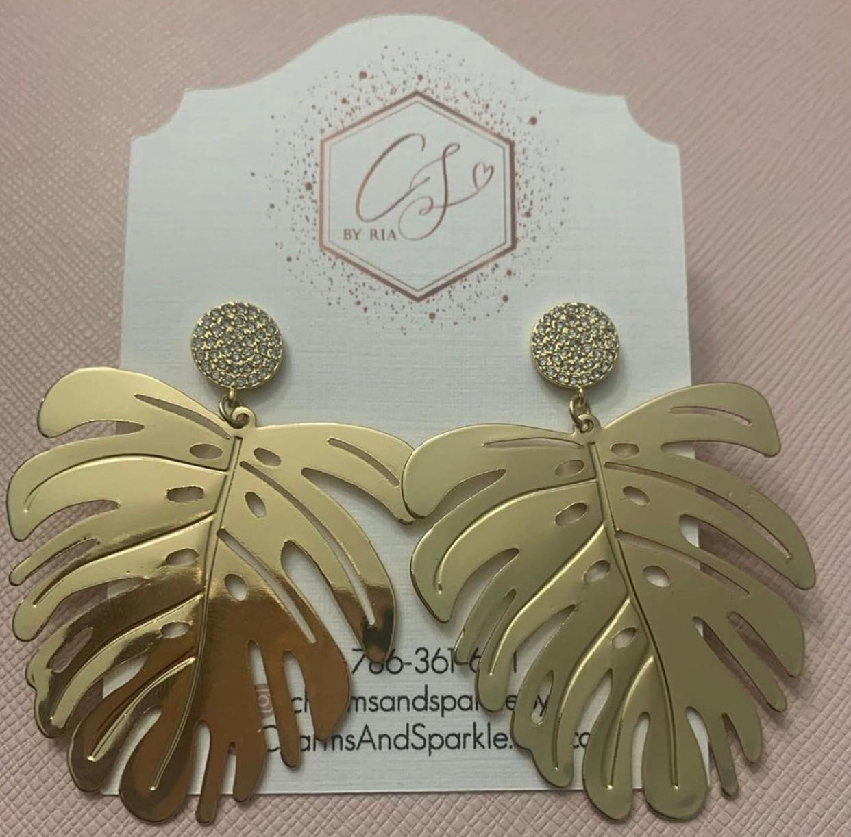 Summer Palm Leaf Earrings