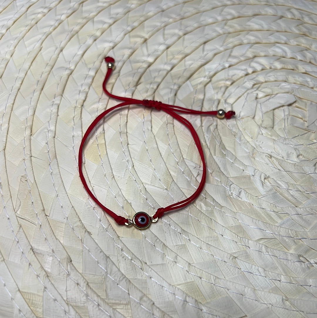Red String Adjustable Evil Eye Bracelet
