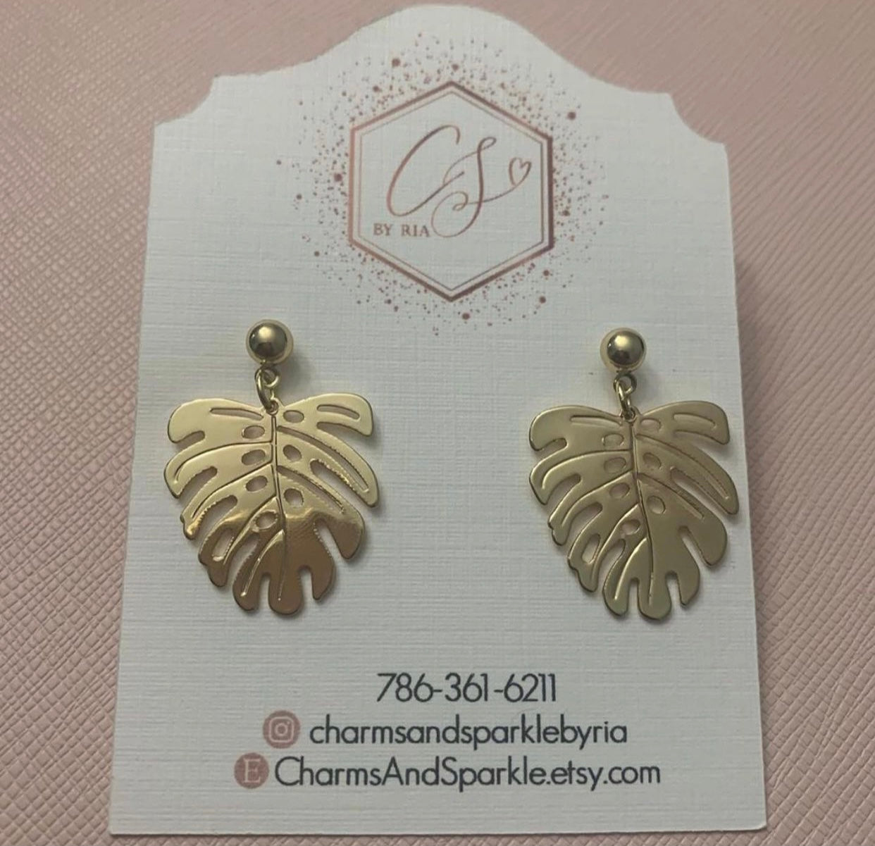 Summer Palm Leaf Earrings