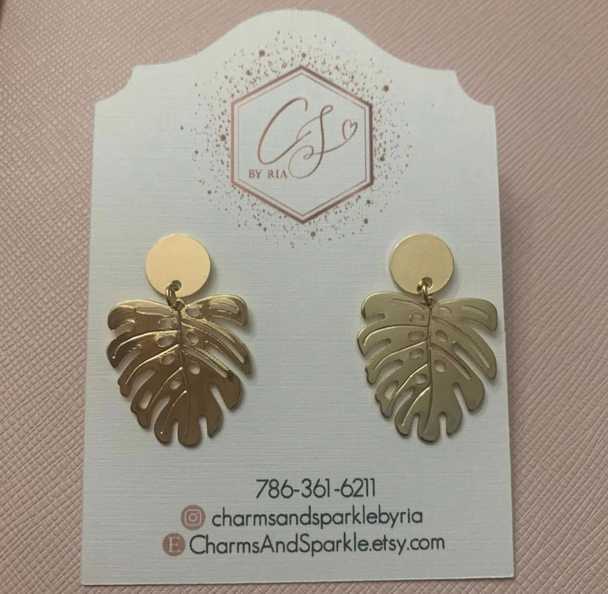 Summer Palm Leaf Earrings