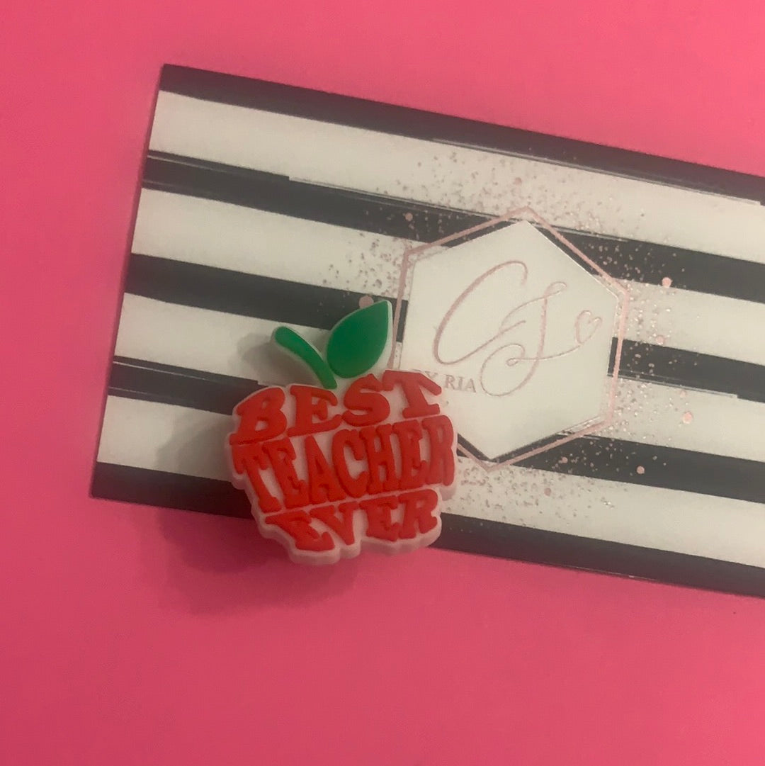 Best Teacher Ever, Apple, School Bus Croc/Shoe Charm