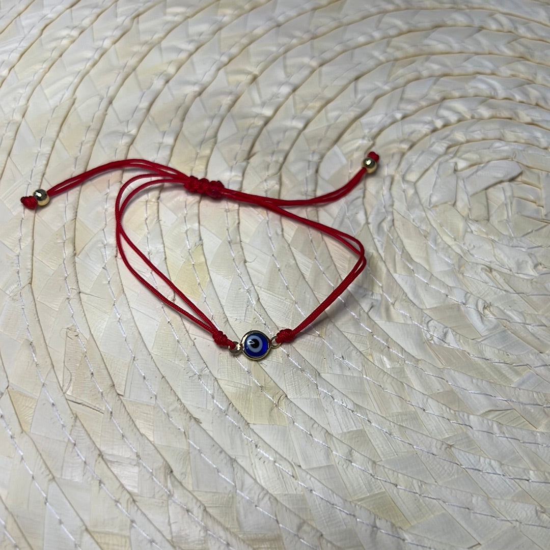 Red String Adjustable Evil Eye Bracelet
