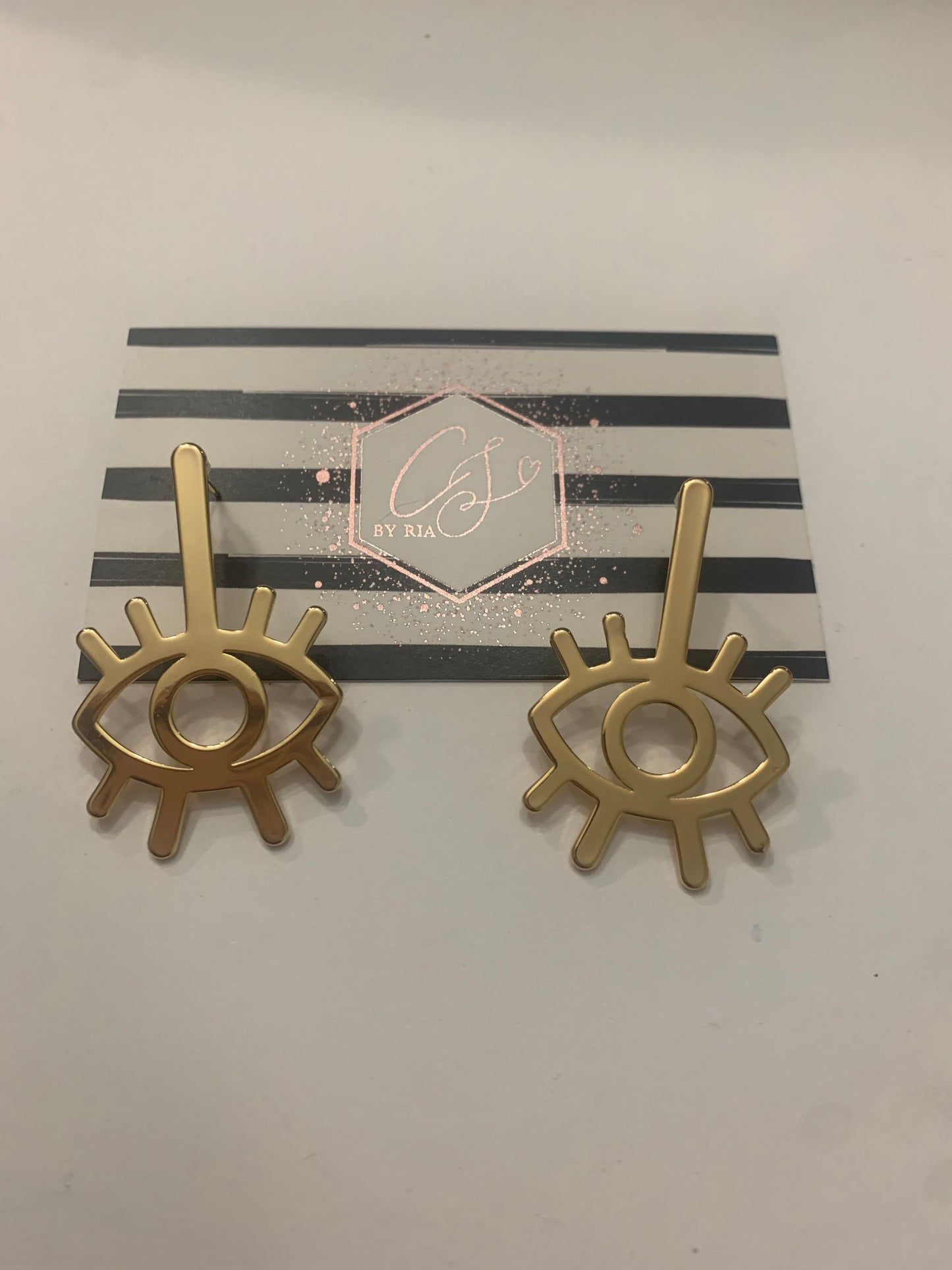 Evil Eye Drop Gold Filled Earrings