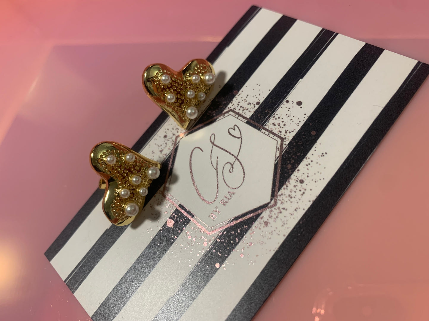 Pearl Heart Earrings