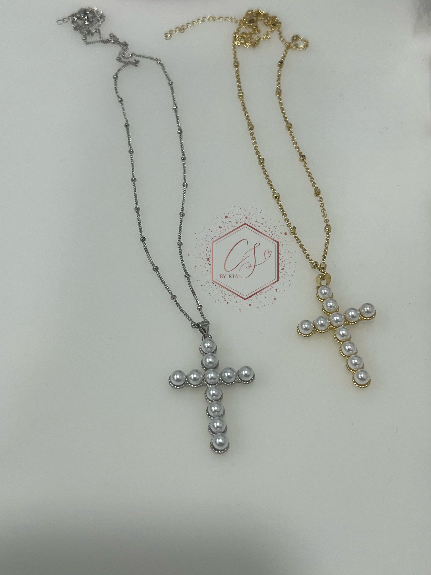 Pearled Cross Necklace