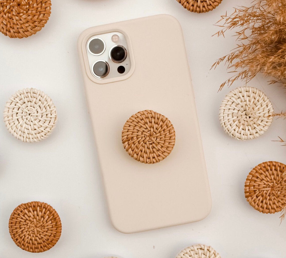 Boho Rattan Phone Grips