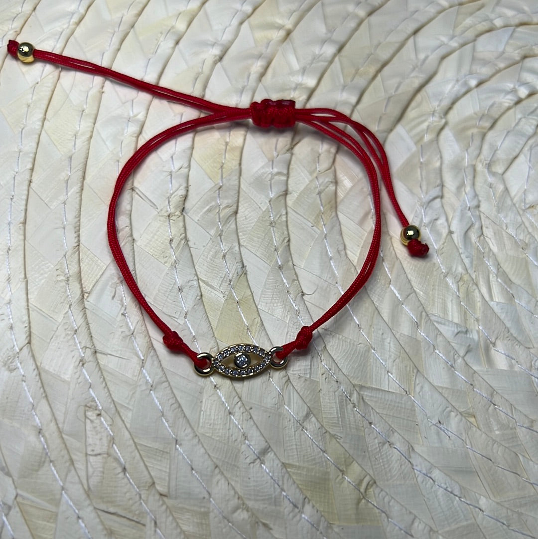 Red String Adjustable Evil Eye Bracelet