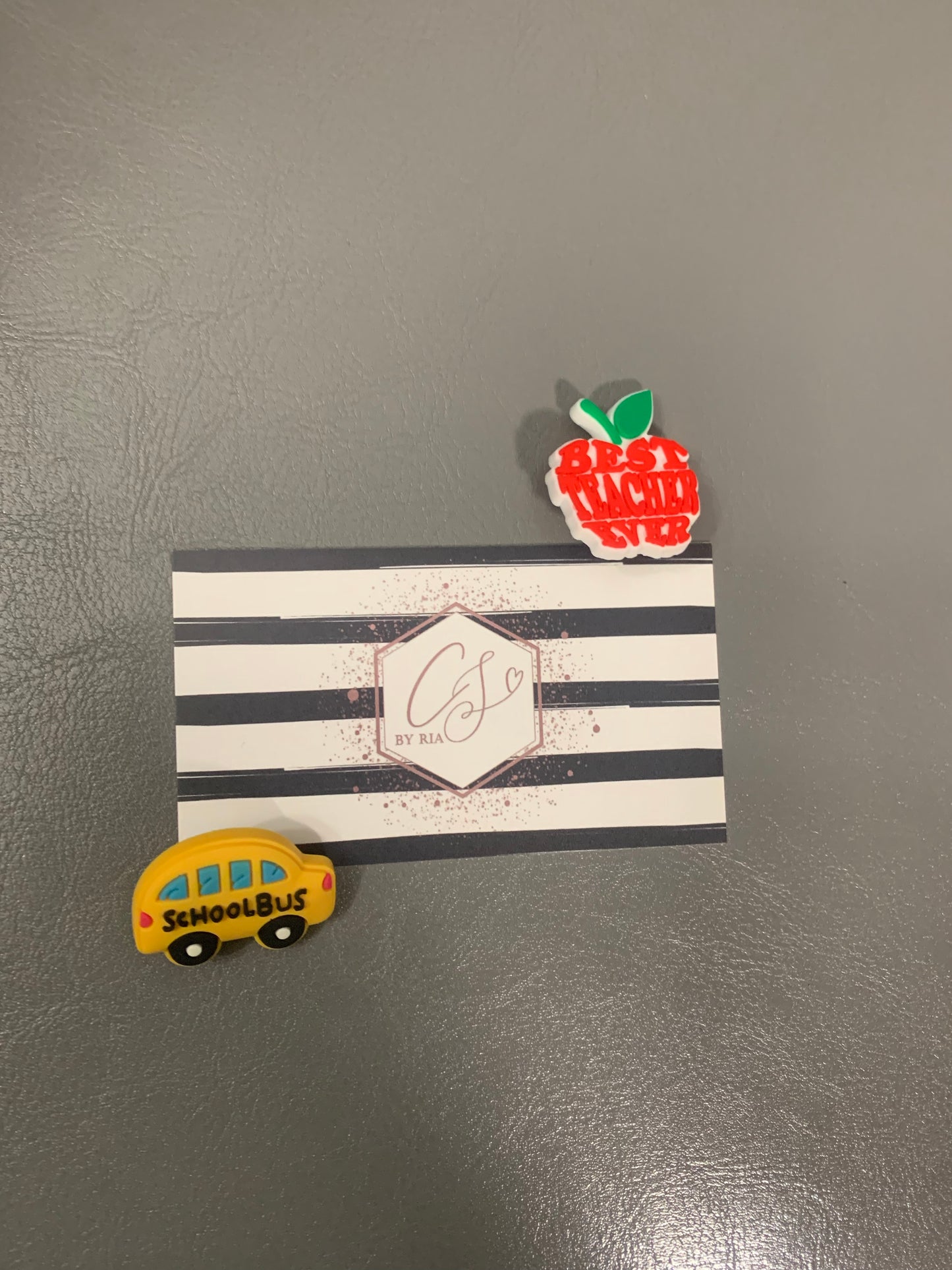 Best Teacher Ever, Apple, School Bus Croc/Shoe Charm
