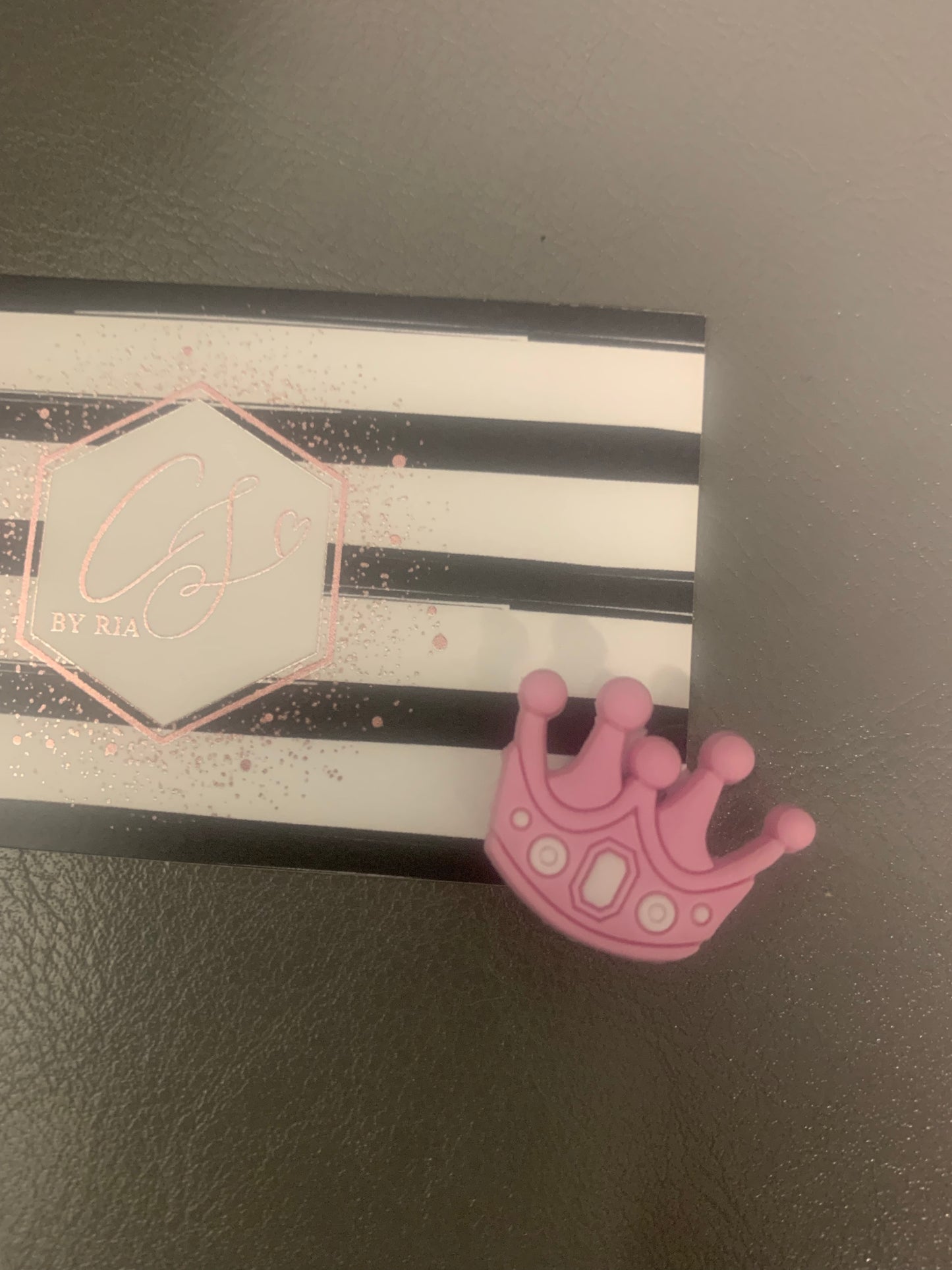 Pink Crown Croc Charm