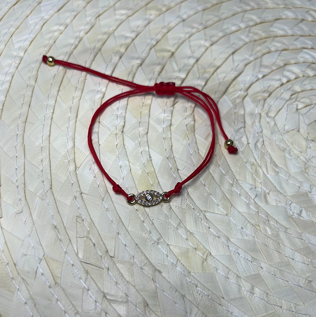 Red String Adjustable Evil Eye Bracelet