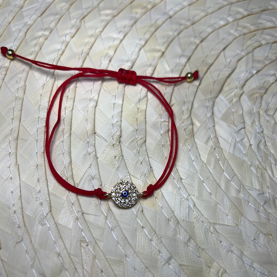 Red String Adjustable Evil Eye Bracelet