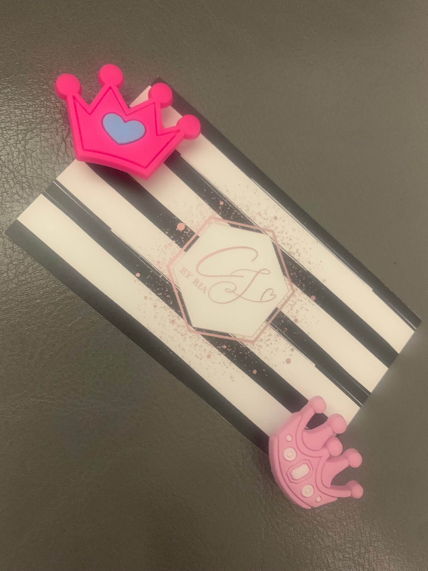 Pink Crown Croc Charm