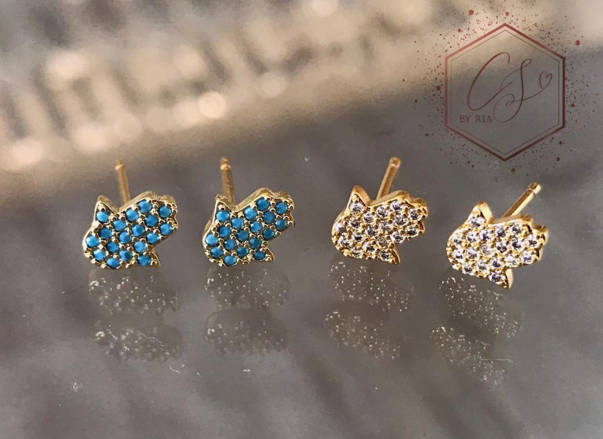 Mini stud hamsa earrings