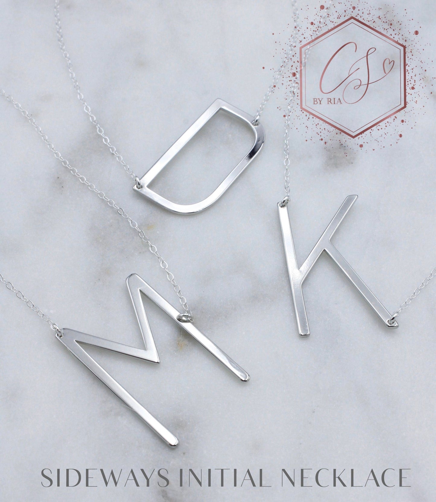 Sideway Initial Necklace