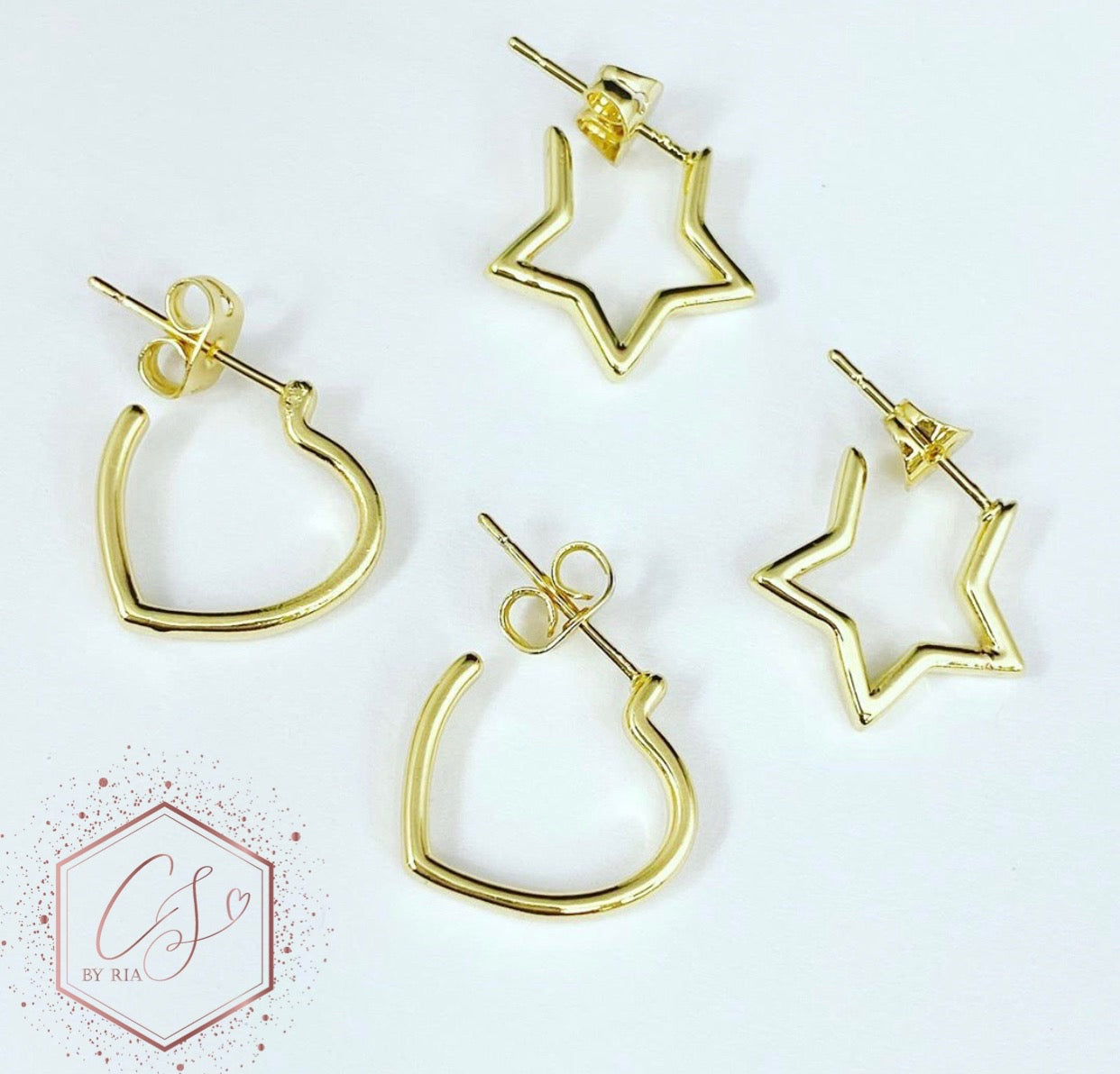 Heart and Star Shaped Earrings