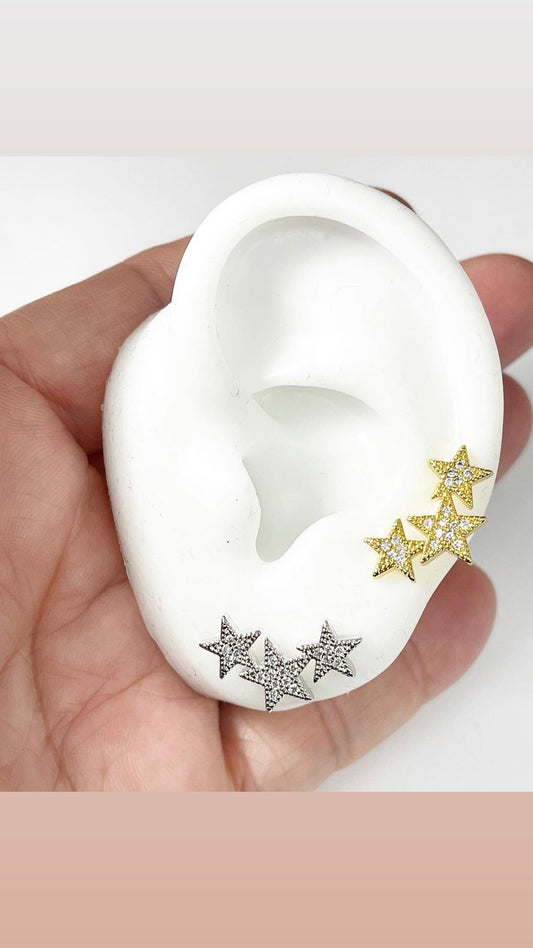 Triple Star Earrings