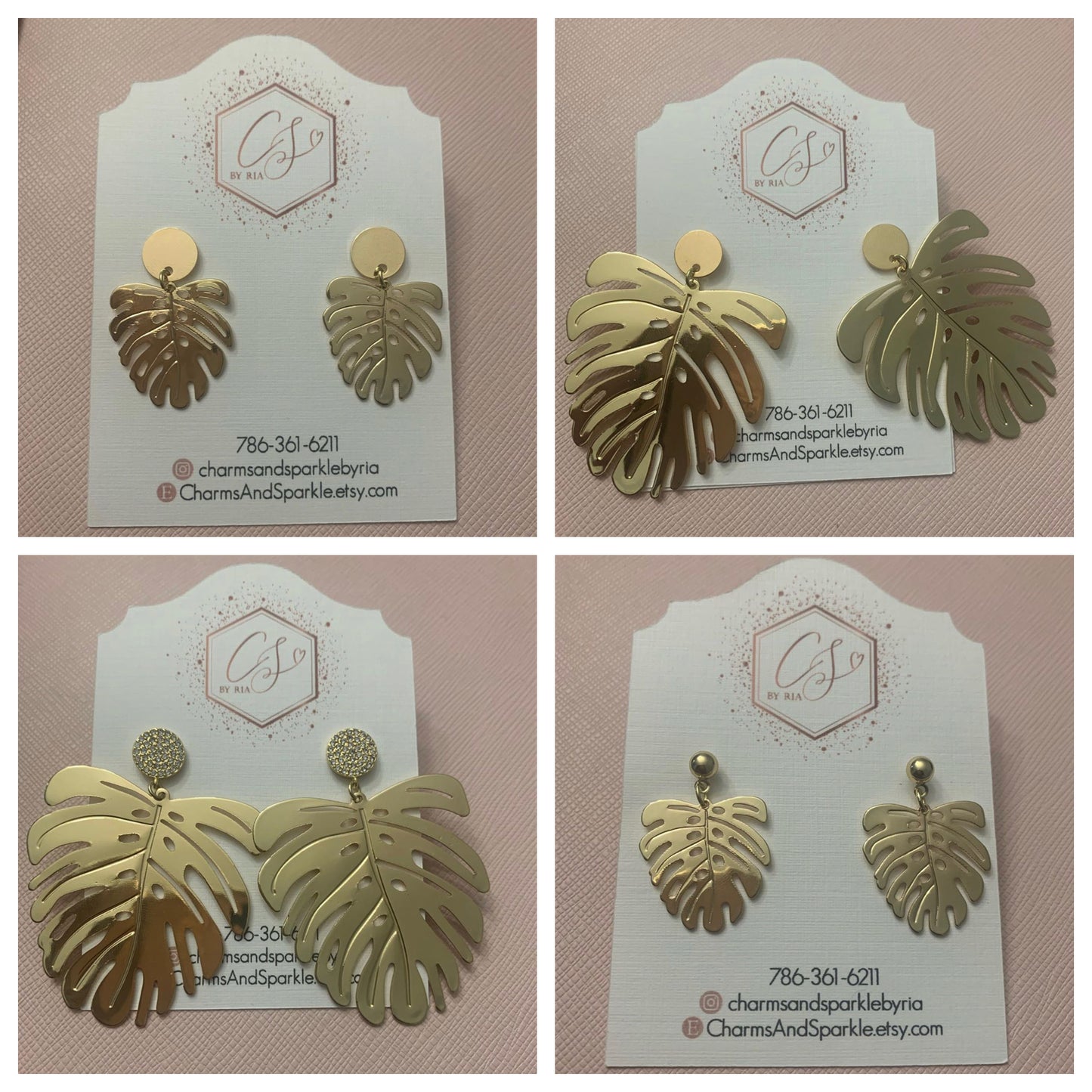 Summer Palm Leaf Earrings