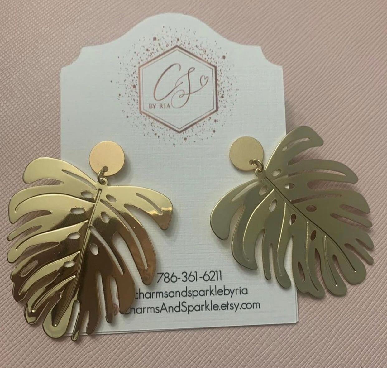 Summer Palm Leaf Earrings