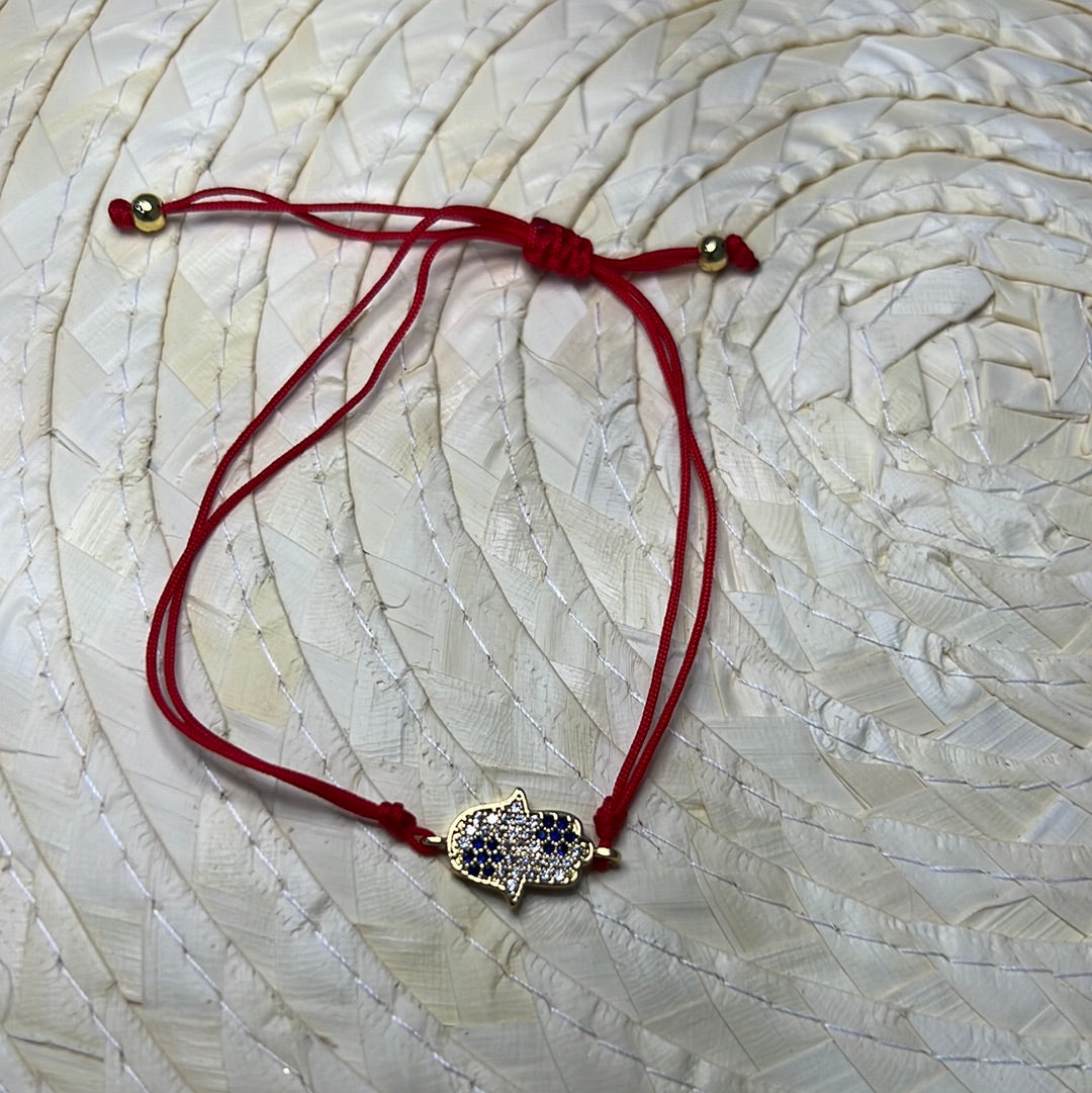 Red String Adjustable Evil Eye Bracelet
